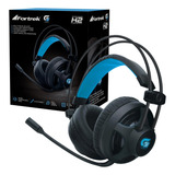 Fone Headset Preto Gamer Luz Azul 32ohms P2 Usb Fortrek H2 