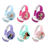 Fone Infantil Colorido Princesas Bluetooth Sem Fio C/ Ajuste