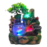 Fonte Água Cascata Pedra Resina Completa Com Roda Luz 355701