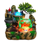 Fonte Água Cascata Pedra Resina Completa Com Roda Luz 356001