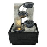 Fonte Água Decorar Bivolt 3 Quedas Pedra Led Bebedouro Gato