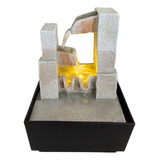 Fonte Água Decorar Bivolt 4 Quedas Pedra Led Bebedouro Gato
