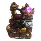 Fonte Água Decorativa 3 Quedas Relaxante Led Floresta Moinho