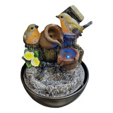 Fonte Agua Luz Led Decorativa Relaxante Enfeite Cascata 18cm