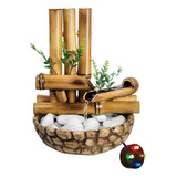 Fonte Bambu De Mesa Feng Shui Agua Cascata Cromoterapia 26cm
