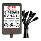 Fonte Carregador Pedal 9v 1000ma Bivolt Extensão P/ 5 Pedais