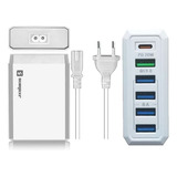 Fonte Carregador Rápido Dock Station 6 Entradas Usb + Tipo C