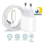 Fonte Carregador Tomada Tipo C 20w Para iPhone 11 12 13 Usbc Cor Branco