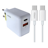 Fonte Carregador Turbo 20w Pd Qc Para iPhone 15 + Cabo Usb-c