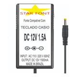 Fonte Dc 12v Ad-12 Para Teclado Casio Wk-1200 Px-100 Dp-100