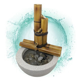 Fonte De Água Bambu 3 Quedas Cascata Harmonia Decorativa Cor Cinza Bivolt