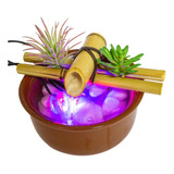 Fonte De Água Bica De Bambu +bacia Cerâmica +bomba Bivolt