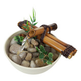 Fonte De Água Cascata Bambu Decoração Ecológico 