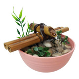 Fonte De Agua Cascata Feng Shui Mesa Bambu Decorativa 