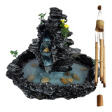 Fonte De Água Cascata Preta Imita Pedra Harmonia 