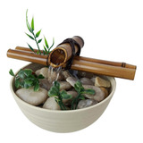 Fonte De Agua Decorativa Feng Shui Mesa Bambu 