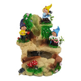 Fonte De Água Duende Mini Cascata Decorativo Em Resina