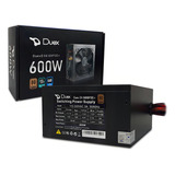 Fonte De Alimentação Duex Dx-600fse+ 600w 80 Plus Bronze Cor Preto