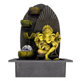 Fonte Decorativa Ganesha Cascata Agua Grande Resina Luz Led