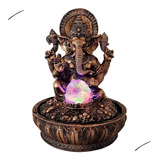 Fonte Ganesha Água Cascata Com Led Resina Som Natureza