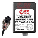 Fonte Mesa Som Selenium Soundcraft Sx802/1202fx Plug 3 Pinos