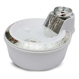 Fonte Petlon Bebedouro Automático Premium 110v Ou 220v Branco/prata + Filtro De Carvão Ativado P/ Cães E Gatos: 2 Litros