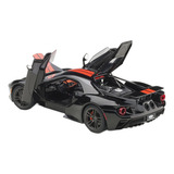 Ford Gt 1:18 Autoart Shadow Black Orange Stripes