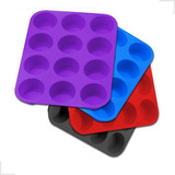 Forma Cupcake Silicone 12 Cavidades Petit Gateau Empada