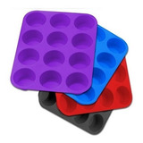 Forma Cupcake Silicone 12 Cavidades Petit Gateau Empada