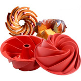 Forma De Bolo Pudim Espiral Vulcão Silicone Forno Air Frayer