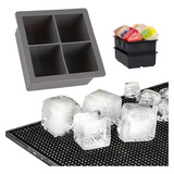 Forma De Gelo Grande 04 Cubos Silicone P Bebidas Refrescante