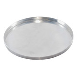 Forma De Pizza 35 Cm Diâmetro Alumínio Reforçado Borda Alta Cor Prateado