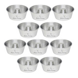 Forma De Pudim Bolo Com Furo 16x6 Cm Redonda Kit C/ 10 Peças
