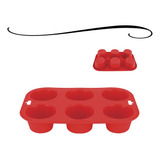 Forma De Silicone Cupcake Muffins Mini Bolo Pão 6 Cavidades