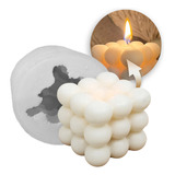 Forma De Silicone Formato De Cubo Grande Com Bolinhas | Vela