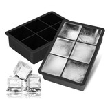 Forma De Silicone Gelo Cubo Grande 6 Cubos Top Cor Preto