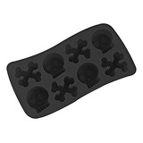 Forma De Silicone P/ Gelo Ou Chocolate Caveira Halloween Mor