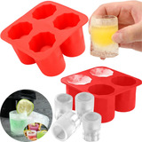 Forma Gelo 4 Copo Shot Silicone Drink Bebida Molde Ice Shot