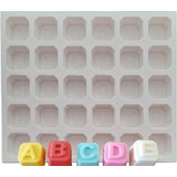 Forma Molde Silicone Sabonete Alfabeto Cubo