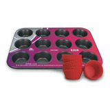 Forma Para Cupcakes Em Casa Tem Silicone 12 Compartimentos C