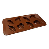 Forma Silicone Chocolate Bombom Sabonete Vela Biscoito Antia Cor Folhas