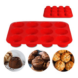 Forma Silicone Cupcake 12 Cavidades Petit Gateau Empada