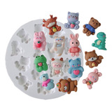 Forma Silicone Pelúcia Fofo Coelho Dino Confeitaria Biscuit