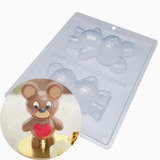 Forma Urso Coração Romantico Especial Chocolate Caseiro 45g