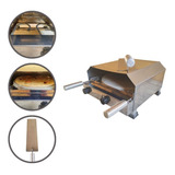 Forno Para Pizza Compacto A Gás Inox P/ Assados
