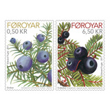 Foroyar 2011 Série 2 Selos Novos Frutas Flora Zimbro Ameixa