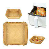 Forro De Papel Descartável Quadrado P/ Air Fryer Kit Com 50u