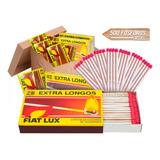 Fósforo Fiat Lux Extra Longo Com 50 Palitos Kit 10 Caixas