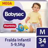 Fralda Babysec Premium Galinha Pintadinha Mega M 34 Unids Tamanho M 5-9, 5kg