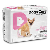 Fralda Descartável Higiênica P/ Cães Fêmea Dogs Care M 12 Un